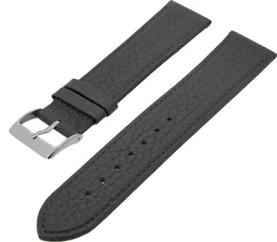 Produktbild von Uhrenarmband Kalbsleder flach mit Naht Dunkelgrau 22mm Dornschließe