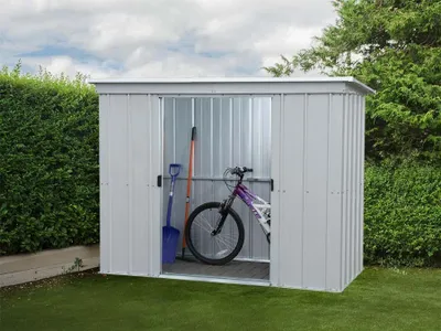 Produktbild von Yardmaster Metall-Gerätehaus "Titanium" Modell 84 silber 2,33 m² ohne Bodenrahmen