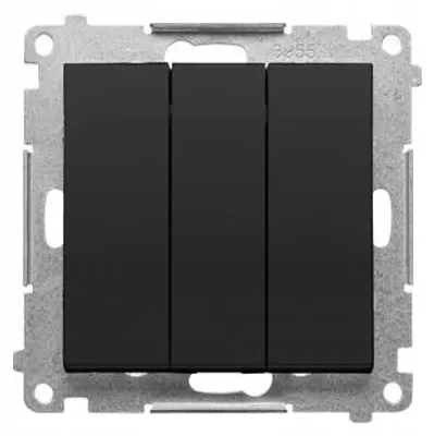 Produktbild von Dreifach-Schalter Schwarz Matt Simon 55 Tw31.01/149