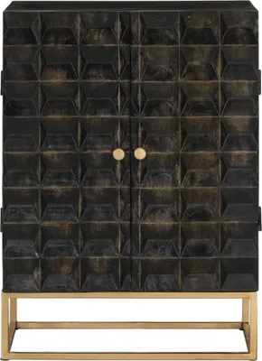 Obrázok produktu pre vidaXL Príborník čierny 55x34x75 cm Masívne drevo Mango a železo