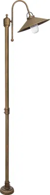 Produktbild von Wegeleuchte Messing Glas 210 cm hoch IP44 in Bronze Antik matt E27 Maritim Stehlampe außen
