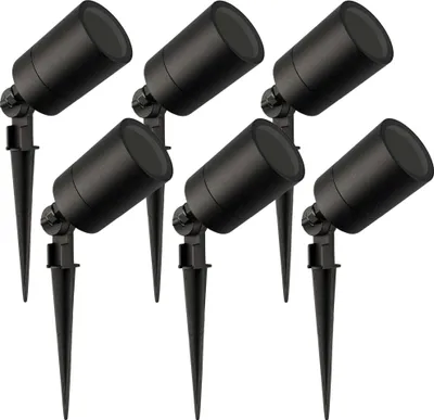 Produktbild von Ledvion 6er Set Gartenstrahler mit Erdspieß IP65 GU10 ohne Leuchtmittel