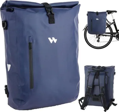 Produktbild von Unyqoos® 3‑in‑1 Fahrradtasche 20–25 L – Gepäckträgertasche, Rucksack & Umhängetasche, 100% wasserdicht, reflektierend, Rückentasche / Laptoptasche