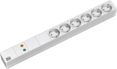 Zdjęcie produktu dla Bachmann 333.402, 2 m, Wewnętrzna, Pleciony, IP20, Szary, 6 x gniazdo sieciowe