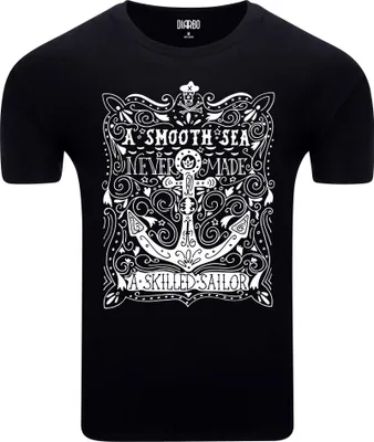 Produktbild von Diarbo Herren T-Shirt mit Meeresdruck Ruhige See Schwarz Gr.XXL