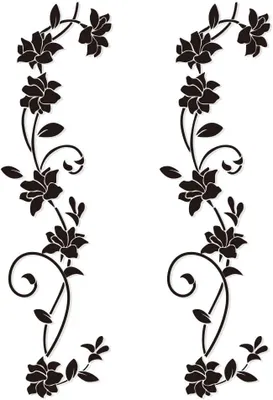 Produktbild von Sets Wandtattoos mit Weinrankenmotiv, 105 x 30 cm, schwarzes PVC, für Kinderzimmer, Wohnzimmer, Büro, Geschäft