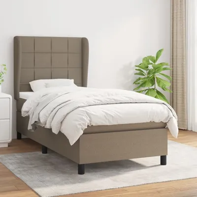 Produktbild von Boxspringbett mit Matratze Taupe 80x200 cm Stoff