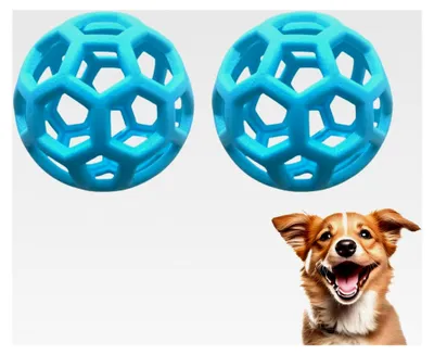 Produktbild von 2 Stück Hundespielzeug Ball, unzerstörbarer Hundeball, Kauspielzeug für Hunde aller Größen, Blau