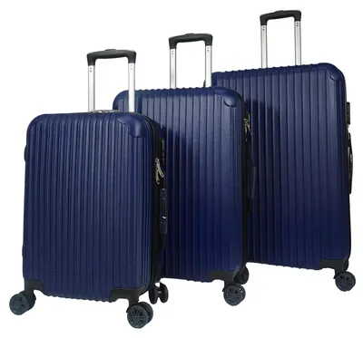 Produktbild von Reisekoffer Set blau 3 Größen 20/24/28 Zoll ABS Teleskopstange 4 Zwillingsrollen Zahlenschloss Koffer Kofferset