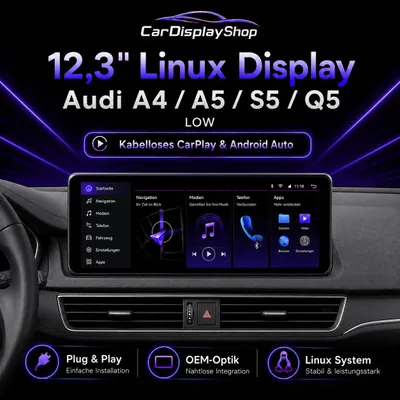 Produktbild von 12,3" Linux Display Audi Q5L 2018 CarPlay & Android Auto