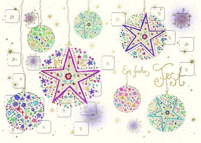 Produktbild von Weihnachten  Adventskalender - A5 - Glückwunschkarten im Format 21 x
