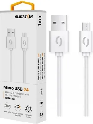 Obrázek produktu pro ALIGATOR Datový kabel 2A, Micro USB bílý