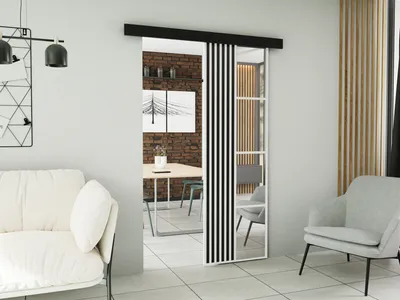 Produktbild von KIER FURNITURE Wandschiebetüren mit Spiegeln MOLI MOLI 60 - 66x205x1,6 cm - Weiß
