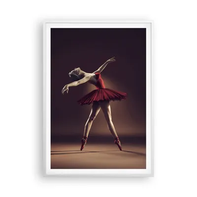 Produktbild von Gerahmtes Poster - Weißer Rahmen - Ballerina Rot Kleid - 70x100 cm - Wand Bild - Wanddeko - Wandbilder - Kunstposter - Wandposter - Bilderrahmen - Bilder - Kunstdruck - Wandbild - P2WPA70x100-4336