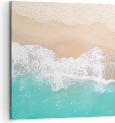 Produktbild von Bild auf Leinwand - Leinwandbild - Meer Welle Sand - 50x50cm - Wand Bild - Wanddeko - Wandbilder - Leinwanddruck - Bilder - Kunstdruck - Wanddekoration - Leinwand bilder - Wandkunst - AC50x50-3937