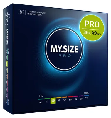 Immagine prodotto di MY.SIZE PRO Preservativi Elite taglia 2, 49 mm, 36 preservativi, vestibilità perfetta e dimensioni adatte a tutti