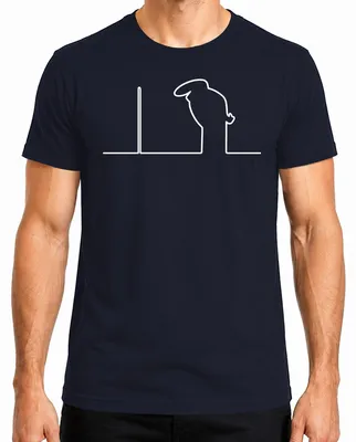 Imagen del producto de Camiseta para hombre Balum, diseño "Strichmännchen" de Osvaldo Cavandoli, color azul marino, talla S