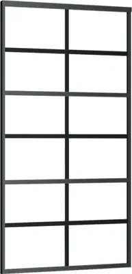 Zdjęcie produktu dla Drzwi przesuwne, szkło ESG i aluminium, 102x205 cm, czarne