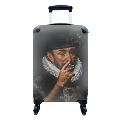 Produktbild von MuchoWow® Koffer Handgepäck Trolley Rollkoffer Kleine Reisekoffer mit 4 Rollen - Wilhelm von Oranien - Adriaen Thomasz - Zigaretten - Cabin Size < 55x40x23 cm & 55x40x20 cm - Fotokoffer - Kabinenkoffer - Boardgepäck - Reise-Box - Reisekoffer - Reisegepäck - Koffer mit Bild - Trolley für Kinder