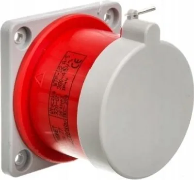 Immagine prodotto di ELEKTROMET | Spina Da Pannello 16A 4 Poli - Rossa - IP44 - Struttura Resistente - Collegamenti Sicuri