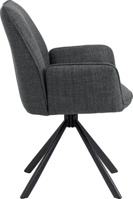 Image de Glenda chaise de salle à manger avec accoudoirs tissu gris.