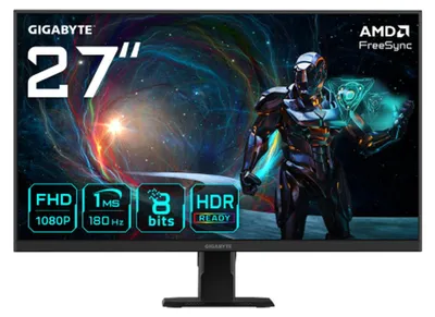 Obrázok produktu pre GIGABYTE GS27FA, 68,6 cm (27"), 1920 x 1080 px, Full HD, LED, 1 ms, Čierna