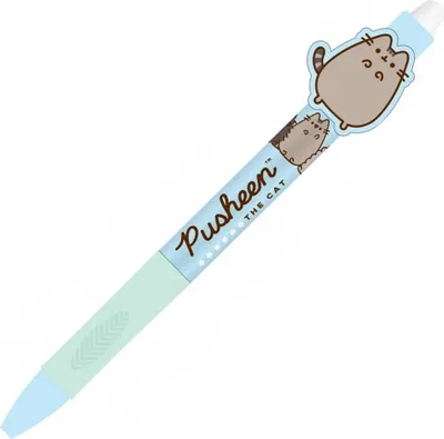 Obrázek produktu pro Pusheen Gelové pero s gumou, automatické stíratelné pero, modrý inkoust, kancelářské, školní 0,5 mm