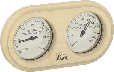 Immagine prodotto di Termoigrometro arrotondato a scatola Sawo - Pino