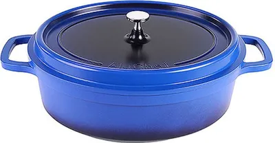 Produktbild von AluChef® Cocotte, oval 35 cm x 29 cm / blau