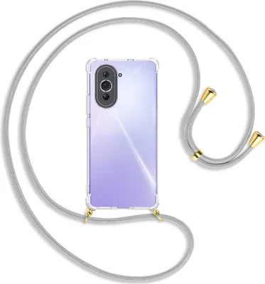 Produktbild von Handykette Backcover-Schutzhülle mit Band (Metall goldfarben) für Huawei nova 10 (NCO-AL00, 6.67'') - silbergrau