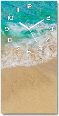 Produktbild von Silent Wanduhr aus gehärtetem Glas Strand und Meer 30x60 cm