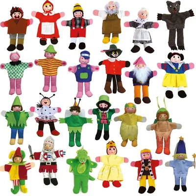 Produktbild von 24 Fingerpuppen Deluxe für Kasperletheater 13 cm Kinder Spielzeug