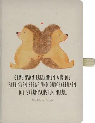 Produktbild von Mr. & Mrs. Panda Reisetagebuch Igel händchenhaltend - Transparent - Geschenk, Notizbuch A5, Lieblingsmensch, Journal, buch, Skizzenbuch, Große Liebe, Freundin, Hochzeit