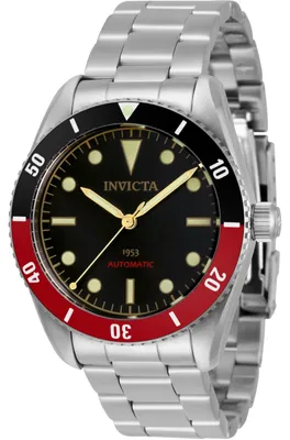 Obrázok produktu pre Invicta VINTAGE Pro Diver 34334 Pánske Hodinky - Automatické Hnutie - Nerezová Oceľ s Čiernym Ciferníkom - 40 mm
