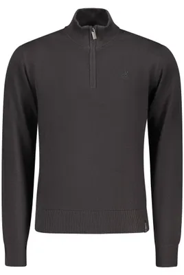Produktbild von Elegantes Herrenhemd Schwarz: Langarm mit Reißverschluss & Stickerei
