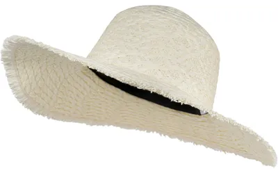 Produktbild von styleBREAKER Damen Strohhut Papierstroh mit luftigem Flechtmuster, breite ausgefranste Krempe, Sonnenhut, Schlapphut 04025033