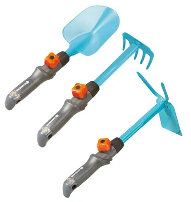Produktbild von 3er-Set GARDENA Combisystem Kinder Gartenhacke, Spaten & Grubber – Robustes Gartenwerkzeug für kleine Gärtner