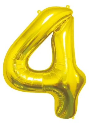 Produktbild von XL Folienballon Zahl 4 gold 85 cm