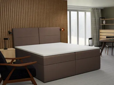 Produktbild von FEDVE Boxspringbett Schlafzimmerbett AMUR mit 2 Bettkästen, Doppelbett mit Bonell-Matratze und Topper 160x200