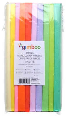 Immagine prodotto di Carta crespa GIMBOO Pastel, 10 rotoli 25x200 cm