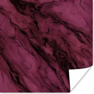 Produktbild von MuchoWow® Poster Marmor - Rosa - Schwarz 30x30 cm - Wandposter - Printing