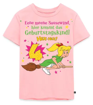 Produktbild von Spreadshirt Bibi Blocksberg Geburtstagsdesign 4 Jahre Kinder Premium T-Shirt, 98/104 (2 Jahre), Rosa
