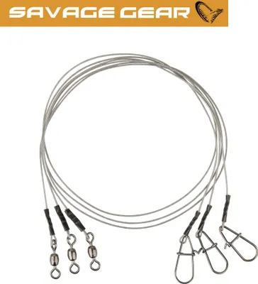 Produktbild von Savage Gear Carbon49 Vorfach 40cm 0,60mm 16kg - 3 Stahlvorfächer