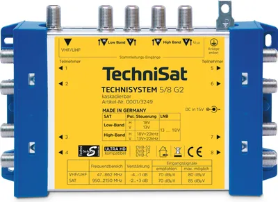 Obrázek produktu pro TechniSat TechniSystem 5/8 G2, Modrá, Žlutá, 300 g, 172 x 32 x 115 mm