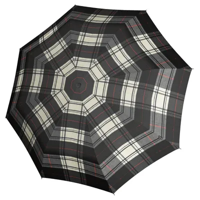 Image de Knirps parapluie de poche parapluie T.200 Medium Duomatic Check Black & White noir multicolore