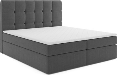 Boxspringbett KAROLINA mit Bettkasten Matratze Topper Doppelbett 120 x 200 cm (Inari 96 - dunkelgrau) H3