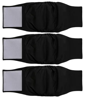 Image de Couches lavables de qualité pour chiens, modèles pour mâles (taille L, couleur noire)