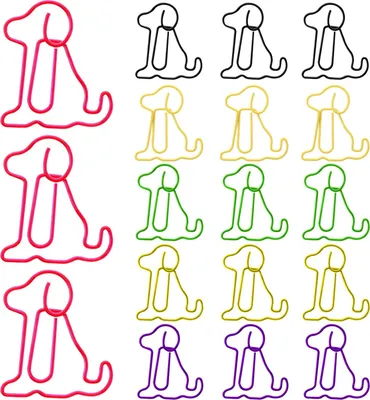 Produktbild von Süße Büroklammern, 100 Stück Niedliche Hund Büroklammern, Bunte Tier-Lesezeichen-Clips, Lustige Bürogeschenke, schöne 6 Farben, Kreative Metall Büroklammern Deko