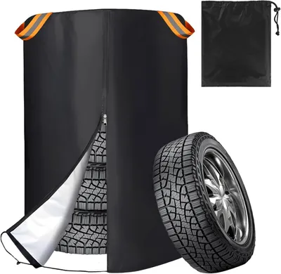 Obrázek produktu pro Ochranné kryty na pneumatiky, vyrobené z materiálu Oxford 420D, voděodolné, sada 4 kusů, rozměry 73 x 110 cm, vhodné pro automobilové pneumatiky