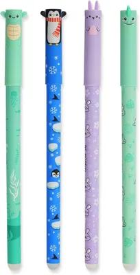 Imagen del producto de Juego de bolígrafos de gel, 4 unidades, punta de 0,7 mm, tinta termosensible, varios colores, para uso escolar